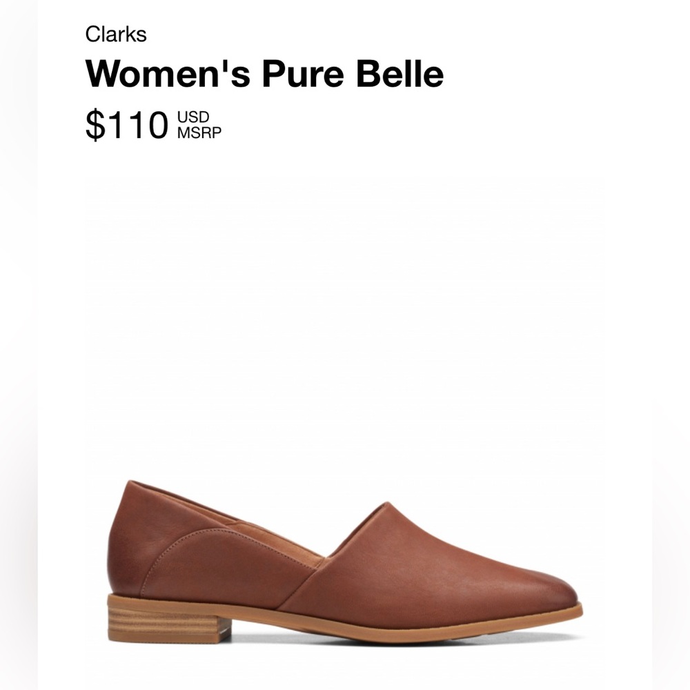 Clarks flats, women’s 8.5, Fit TTS. Very comfortable!